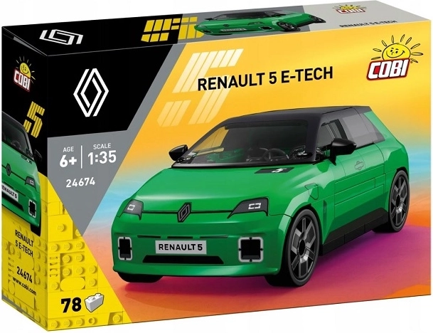 Cobi Renault 5 e-tech electric πράσινο μοντέλο από τουβλάκια