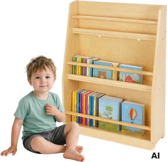 Παιδική ξύλινη βιβλιοθήκη TOOKY TOY με 3 ράφια