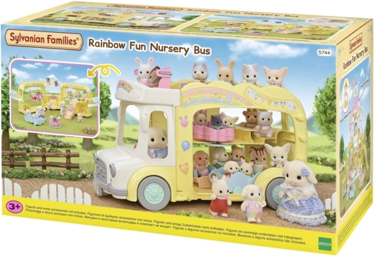 Πολύχρωμο λεωφορείο SYLVANIAN FAMILIES – πολυλειτουργικό τριώροφο λεωφορείο για φιγούρες