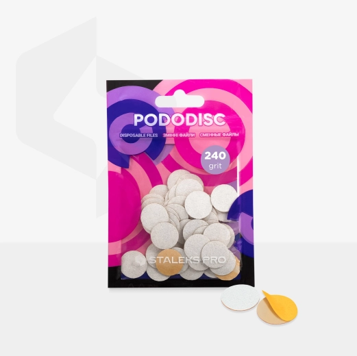 Staleks Pododisc White PRO M αυτοκόλλητοι δίσκοι 240 grit (50 τεμ.)