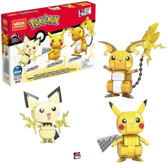 Κατασκευαστικό σετ Mega Construx POKÉMON: Ο Pikachu και το εξελικτικό του τρίο