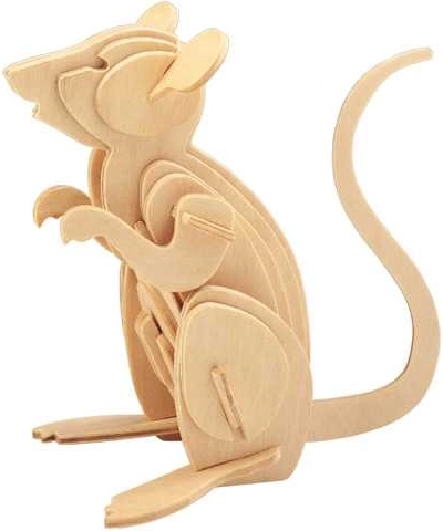 Woodcraft ξύλινο 3D παζλ ποντίκι