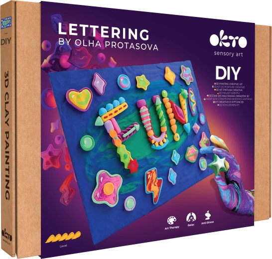 Okto Lettering καλλιτεχνικό σετ για ζωγραφική με πηλό Fun 30 × 40 cm