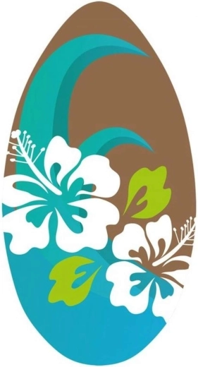 SportX ξύλινο skimboard με λουλούδια 96 cm