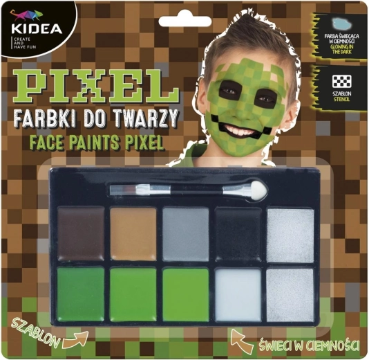Σετ χρωμάτων προσώπου Kidea Minecraft Pixel - 1 τεμάχιο
