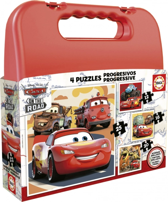 Educa Puzzle Βαλιτσάκι Αυτοκίνητα 4 σε 1
