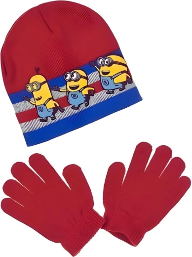 Κόκκινος σκούφος και γάντια Minions
