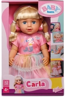 BABY born κούκλα Carla με αξεσουάρ κομμωτικής, 43 cm