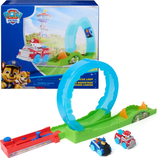 PAW Patrol Pup Squad Rescue Loop – αγωνιστική πίστα με θηλιά, εκτοξευτή και αυτοκινητάκια Chase και Marshall