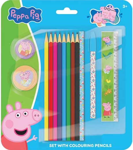 Σετ γραφής και ζωγραφικής Peppa Pig με ξυλομπογιές
