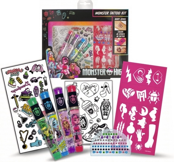 Monster High σετ τατουάζ με γκλίτερ τζελ και αυτοκόλλητα
