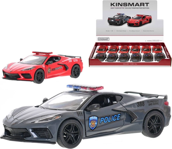 Kinsmart μεταλλικό μοντέλο αυτοκινήτου Corvette 2021 υπηρεσίες έκτακτης ανάγκης 1:36 - 1 τεμάχιο
