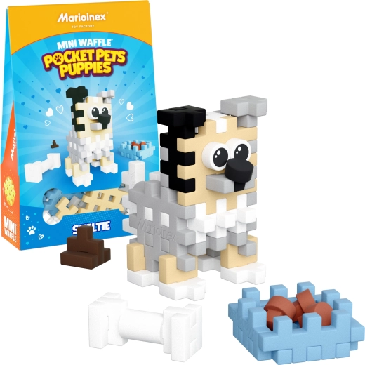 Κατασκευαστικό σετ Mini Waffle Pocket Pets – κουτάβι Sheltie από τη Marioinex