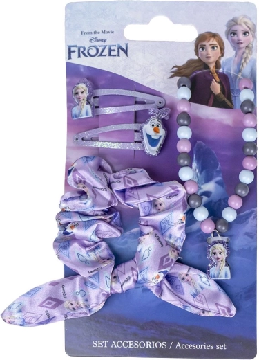 Παιδικό σετ αξεσουάρ Disney Frozen – τσιμπιδάκια, λαστιχάκι και κολιέ