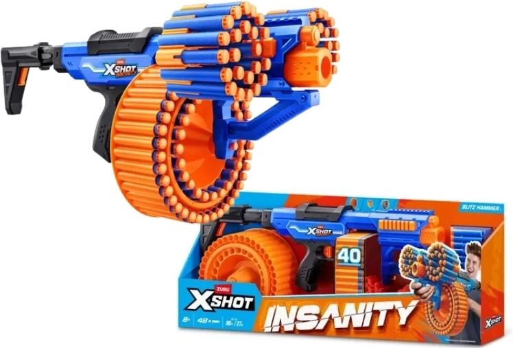 ZURU X-SHOT Insanity blitz hammer αφρώδες blaster - 1 τεμάχιο
