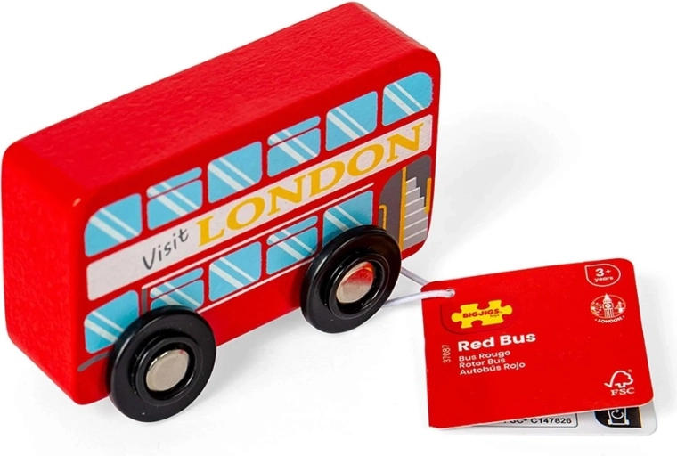 Ξύλινο λονδρέζικο διώροφο λεωφορείο Bigjigs Toys