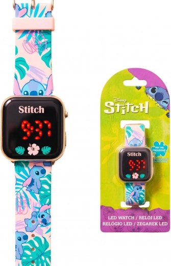 Παιδικό ψηφιακό ρολόι LED Disney Lilo & Stitch με λουράκι σιλικόνης