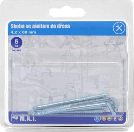 Σφιγκτήρας με σπείρωμα για ξύλο 80 × 4,2 mm, γαλβανισμένος, 5 τεμ.