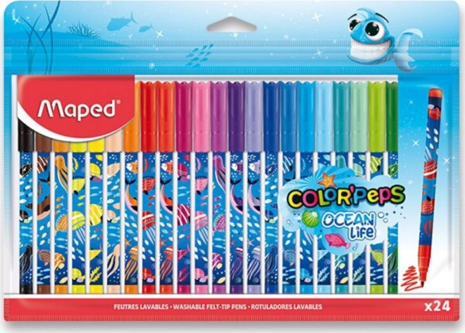 Μαρκαδόροι MAPED Color’Peps Ocean Life, 24 τεμ.
