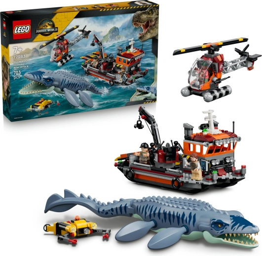 LEGO Jurassic World επίθεση του μοσάσαυρου στο πλοίο