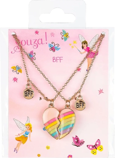 Souza! Σετ δώρου BFF Heart, κολιέ ουράνιο τόξο με καρδιά - 2 τεμ.