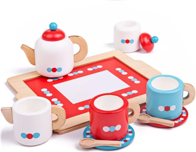 Ξύλινο σετ τσαγιού με πουά BIGJIGS TOYS