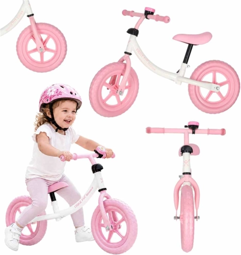 Ροζ ποδηλατάκι ισορροπίας Trike Fix Balance με κουδουνάκι