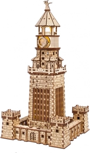 Ugears 3D ξύλινο μηχανικό παζλ Φάρος της Αλεξάνδρειας με φωτισμό LED