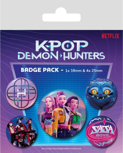 Σετ μεταλλικών κονκάρδων K-pop Demon Hunters (Netflix)