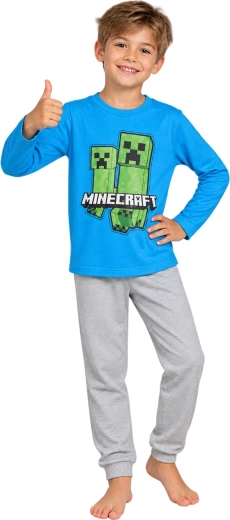 Παιδικές πιτζάμες Minecraft σε μπλε-γκρι χρώμα