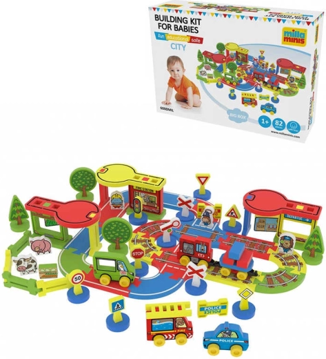 Millaminis City Μεγάλη Πόλη baby soft αφρώδης κατασκευαστική 82 τεμαχίων
