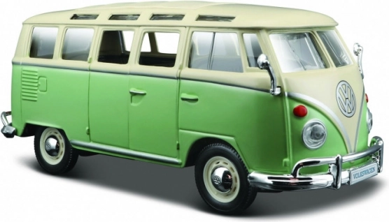 Μεταλλικό μοντέλο Volkswagen Van Samba μπεζ‑πράσινο 1:24