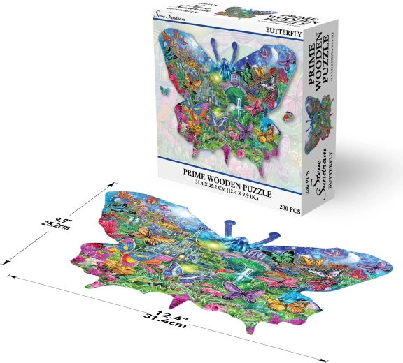 Ξύλινο παζλ πεταλούδα 200 κομμάτια Prime 3D