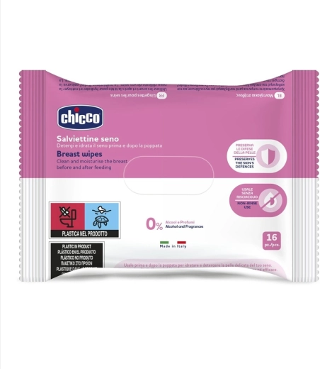 Chicco καθαριστικά μαντηλάκια στήθους 16 τεμ.