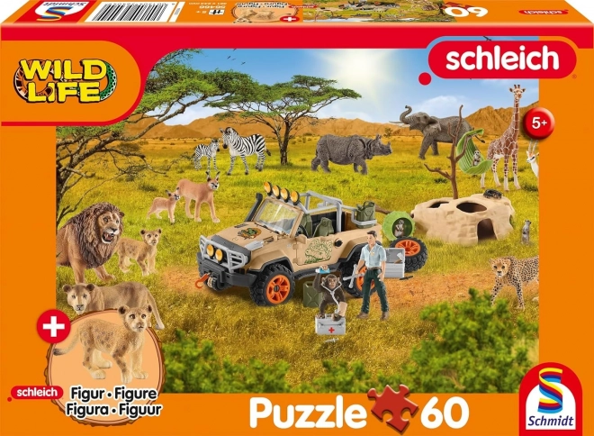 Παζλ Schmidt Schleich στη σαβάνα 60 κομμάτια + φιγούρα SCHLEICH