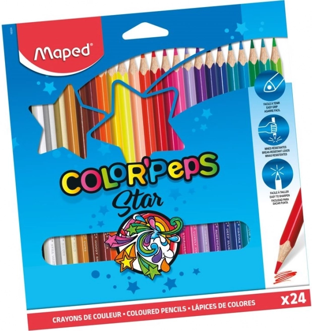 Τριγωνικές ξυλομπογιές MAPED Color'Peps 24 τεμ.