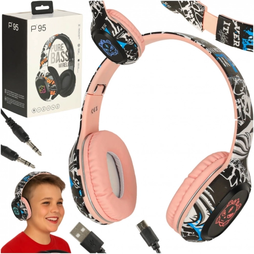 Ασύρματα ακουστικά Bluetooth για χρήση σε παιχνίδια και αθλητισμό ροζ