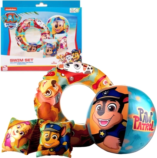 Σετ κολύμβησης PAW PATROL – σωσίβιος δακτύλιος, μπρατσάκια και μπάλα παραλίας