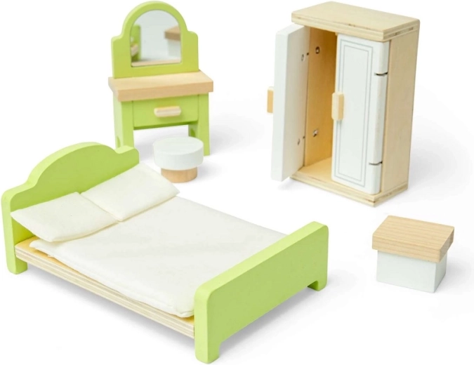 Bigjigs Toys ξύλινο υπνοδωμάτιο για κουκλόσπιτο