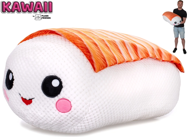 Plush Friends Kawaii λούτρινο σούσι nigiri σολομός 60 cm