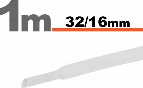 Λευκός θερμοσυστελλόμενος σωλήνας 32/16 mm