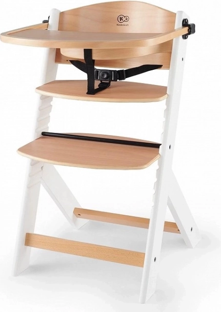 Kinderkraft enock ξύλινο καρεκλάκι φαγητού white