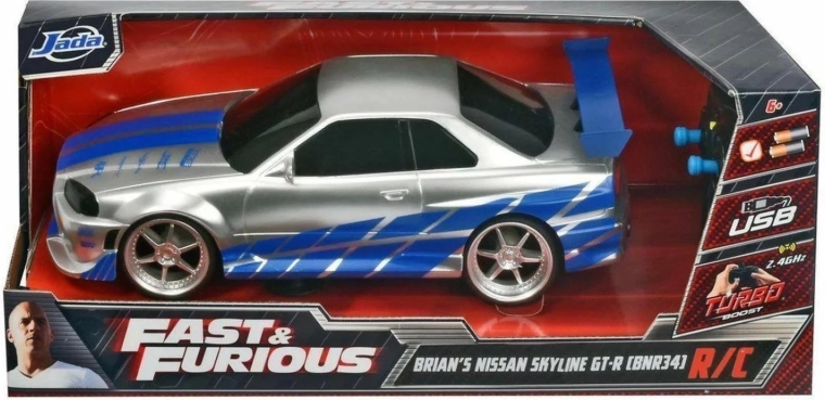 RC μοντέλο Nissan Skyline GT‑R R34 1:16 – Fast & Furious από την Jada Toys