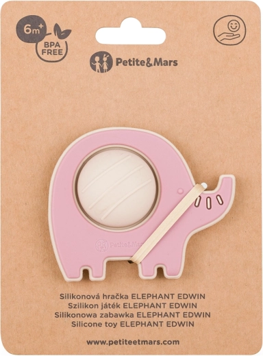 Petite&Mars μασητικό σιλικόνης και παιχνίδι ελεφαντάκι Edwin Dusty Rose