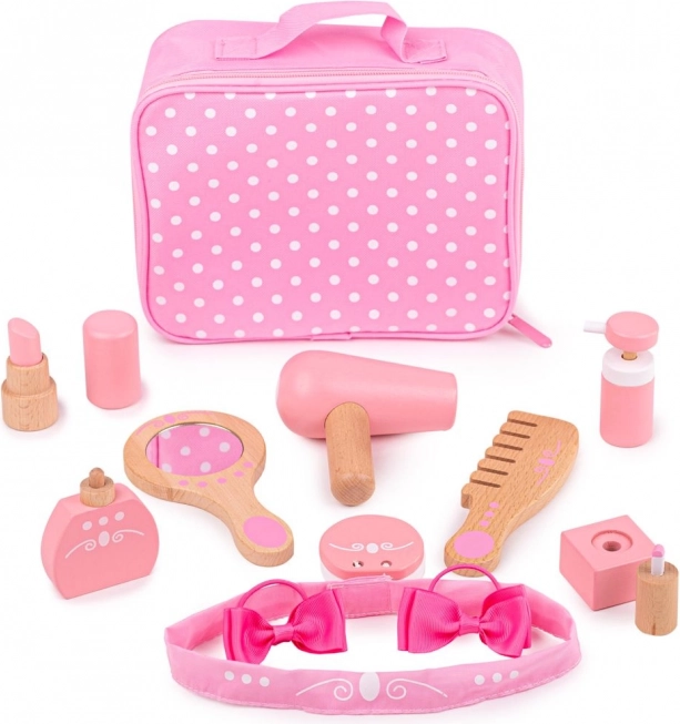 Bigjigs Toys ξύλινο σετ καλλυντικών σε βαλιτσάκι (11 τεμάχια)