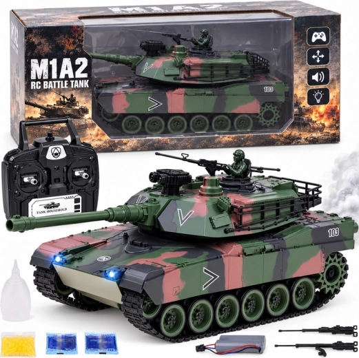 Τηλεκατευθυνόμενο τανκ Abrams M1A1 RC 2,4 GHz 45 cm – βολές, καπνός, ήχος και φώτα