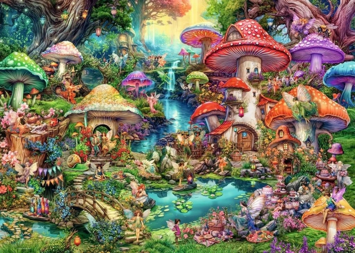 Puzzle Ravensburger Μανιταρό-Χωριουδάκι 1000 Κομμάτια