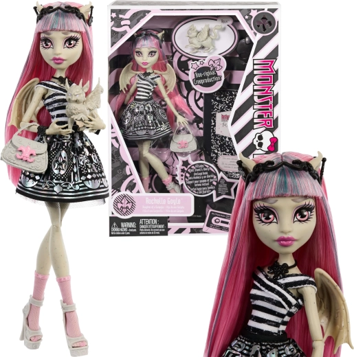 Monster High κούκλα Rochelle Goyle 26 cm Creeproduction με αξεσουάρ και το κατοικίδιο Roux