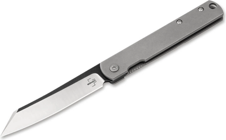 Böker Plus Zenshin πτυσσόμενο μαχαίρι τσέπης 7,5 cm Stonewash από ανοξείδωτο ατσάλι με κλιπ