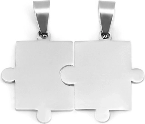 Ατσάλινα partners μενταγιόν Puzzle – λεία, 2 τεμ.